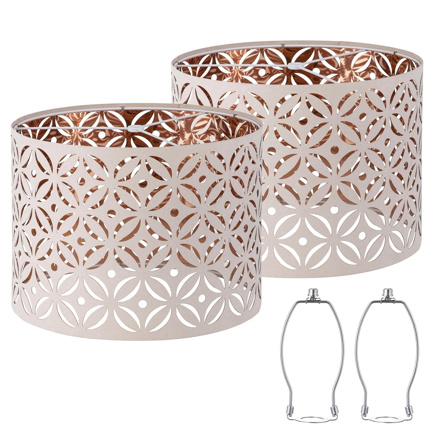 NATYSWAN Black Drum Lamp Shades Set of 2,Modern Linen Lampshade for Table Lamp Floor Lamp,13*10in