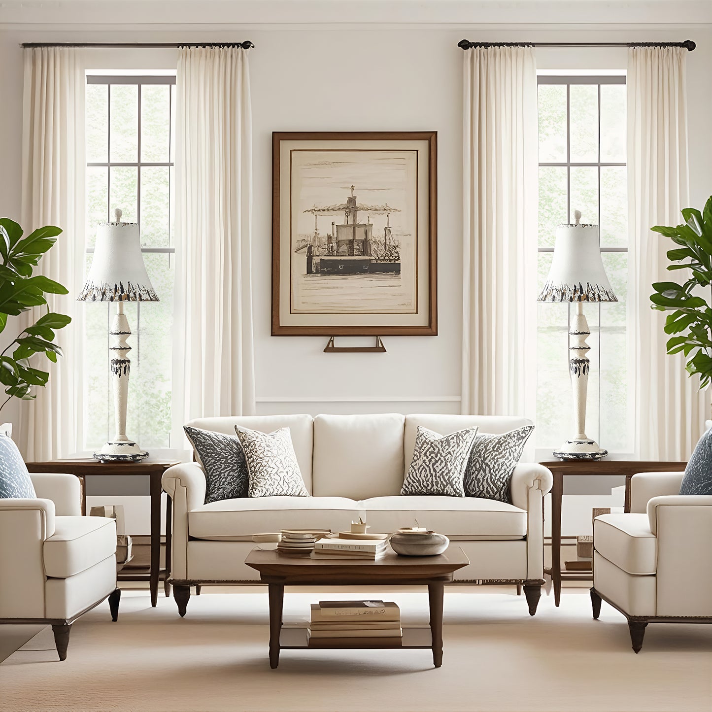 NATYSWAN Modern 32-inch Table Lamp, Includes 9W LED Bulb, Rotary Switch for Bedroom, Office, Living Room