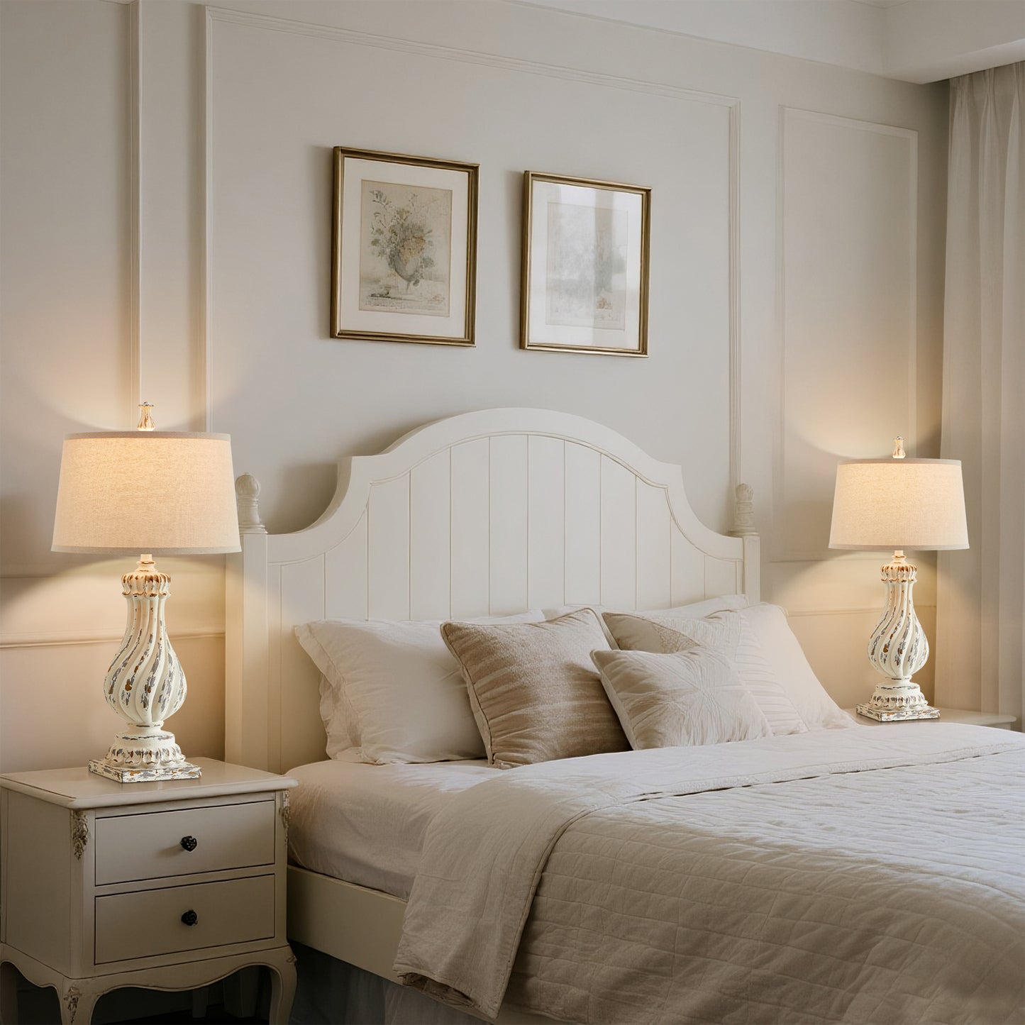 NATYSWAN 34-inch Table Lamp with Wide Shade, 100W Equivalent LED Bulb Included, Sturdy Metal Resin Base for Living Room, Bedroom