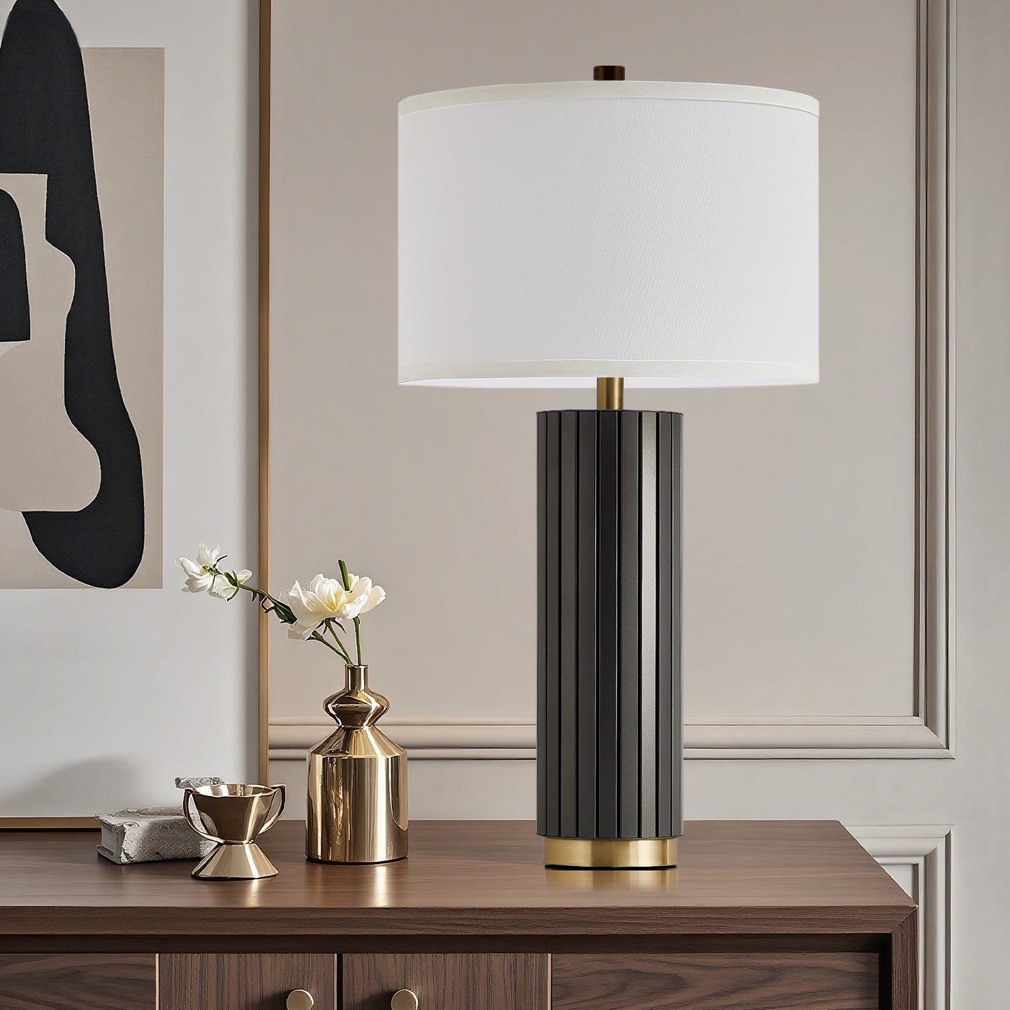 NATYSWAN 28-inch Industrial Metal Table Lamp with Rotary Switch, Vintage Style for Desk, Living Room, and Bedroom(Bulb Not Included)