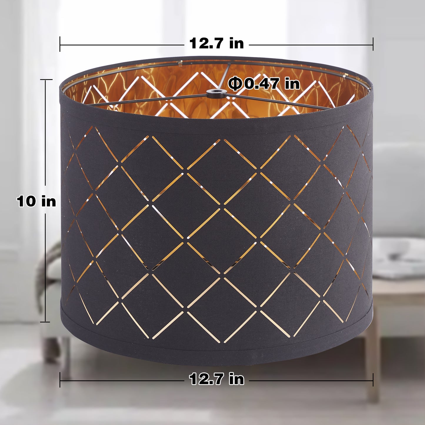 NATYSWAN Drum Lampshades Set of 2, Fabric Lampshades for Table Lamps Floor Lamps, 13" Top x 11" Bottom x 10" High, Lamp Shade Harp Holder Included