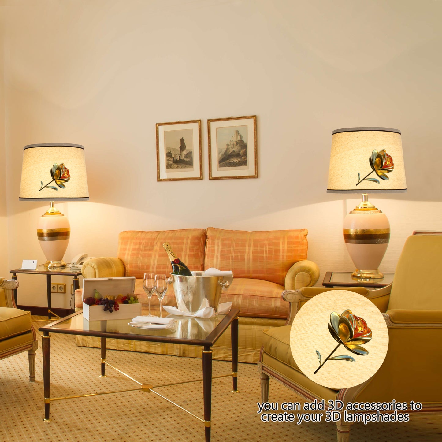 NATYSWAN Drum Lampshades Set of 2, Fabric Lampshades for Table Lamps Floor Lamps, 13" Top x 11" Bottom x 10" High, Lamp Shade Harp Holder Included