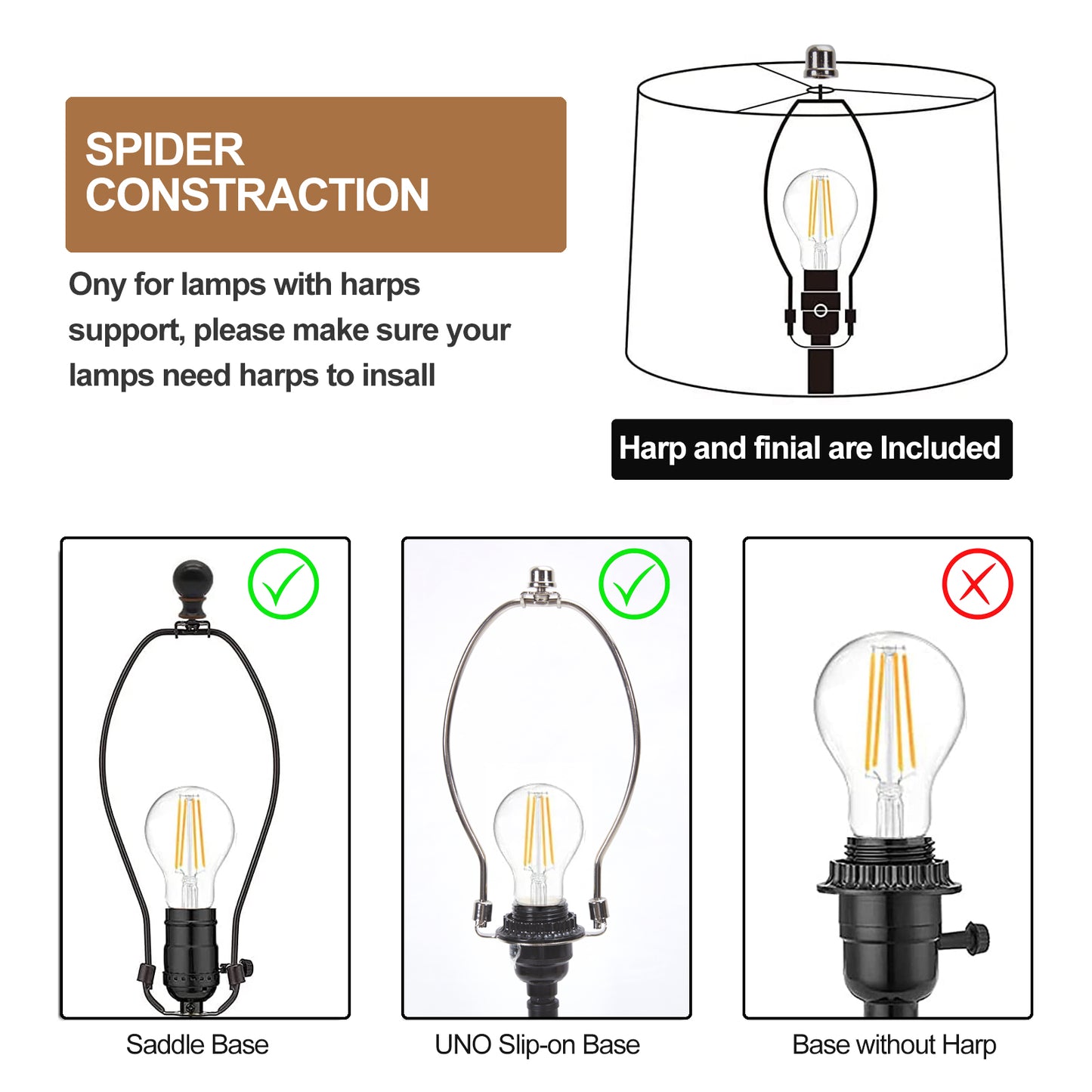 NATYSWAN Drum Lampshades Set of 2, Fabric Lampshades for Table Lamps Floor Lamps, 13" Top x 11" Bottom x 10" High, Lamp Shade Harp Holder Included