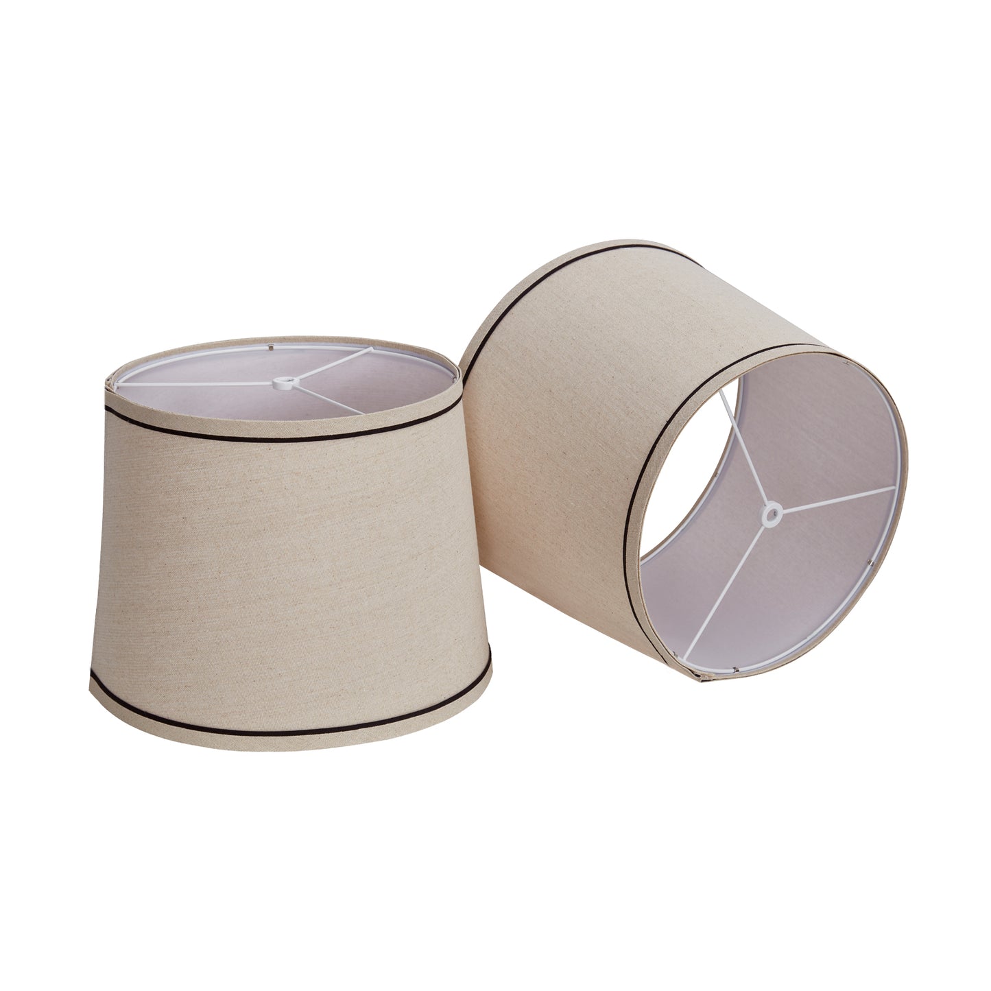 NATYSWAN Drum Lampshades Set of 2, Fabric Lampshades for Table Lamps Floor Lamps, 13" Top x 11" Bottom x 10" High, Lamp Shade Harp Holder Included