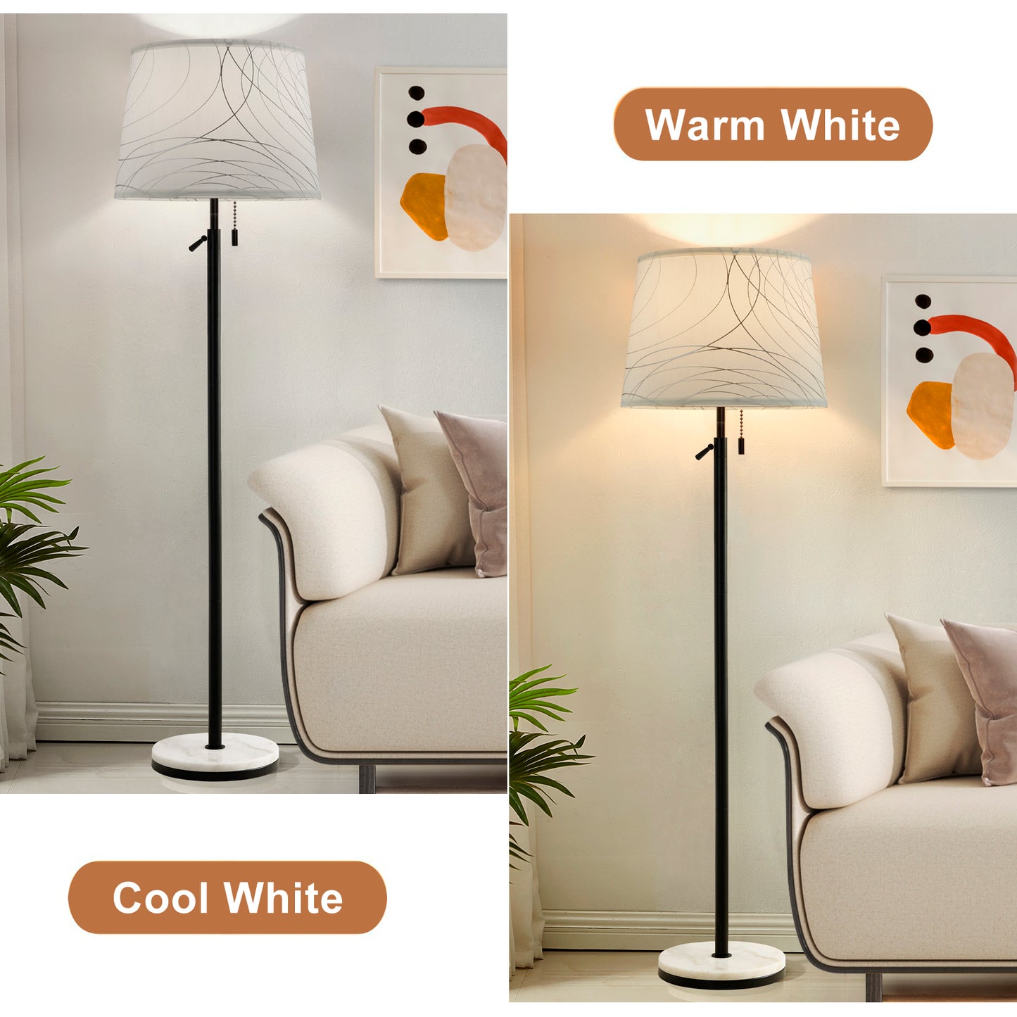 NATYSWAN Drum Lampshades Set of 2, Fabric Lampshades for Table Lamps Floor Lamps, 13" Top x 11" Bottom x 10" High, Lamp Shade Harp Holder Included