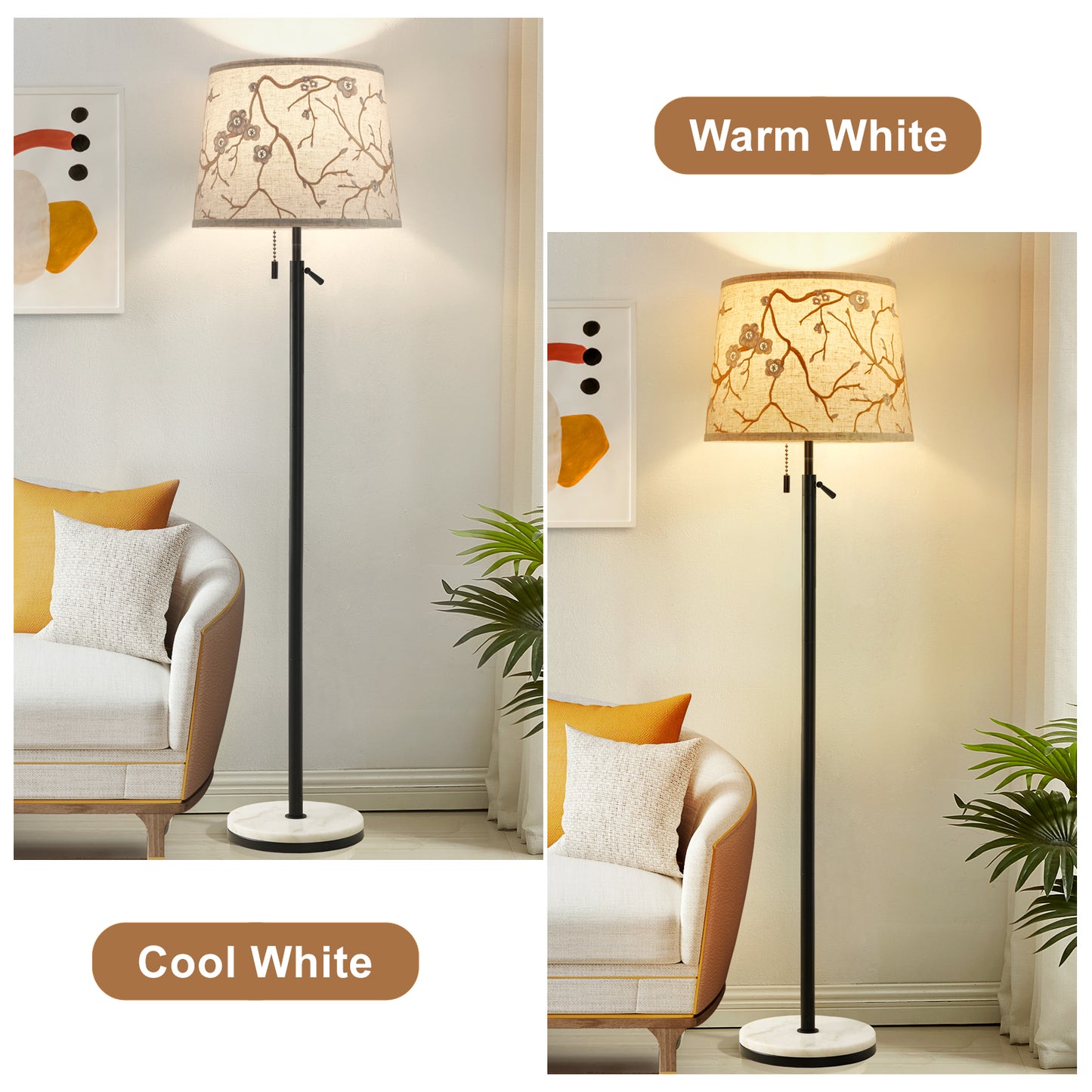 NATYSWAN Drum Lampshades Set of 2, Fabric Lampshades for Table Lamps Floor Lamps, 13" Top x 11" Bottom x 10" High, Lamp Shade Harp Holder Included