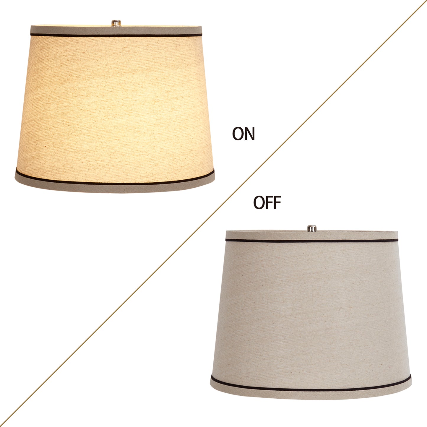 NATYSWAN Drum Lampshades Set of 2, Fabric Lampshades for Table Lamps Floor Lamps, 13" Top x 11" Bottom x 10" High, Lamp Shade Harp Holder Included