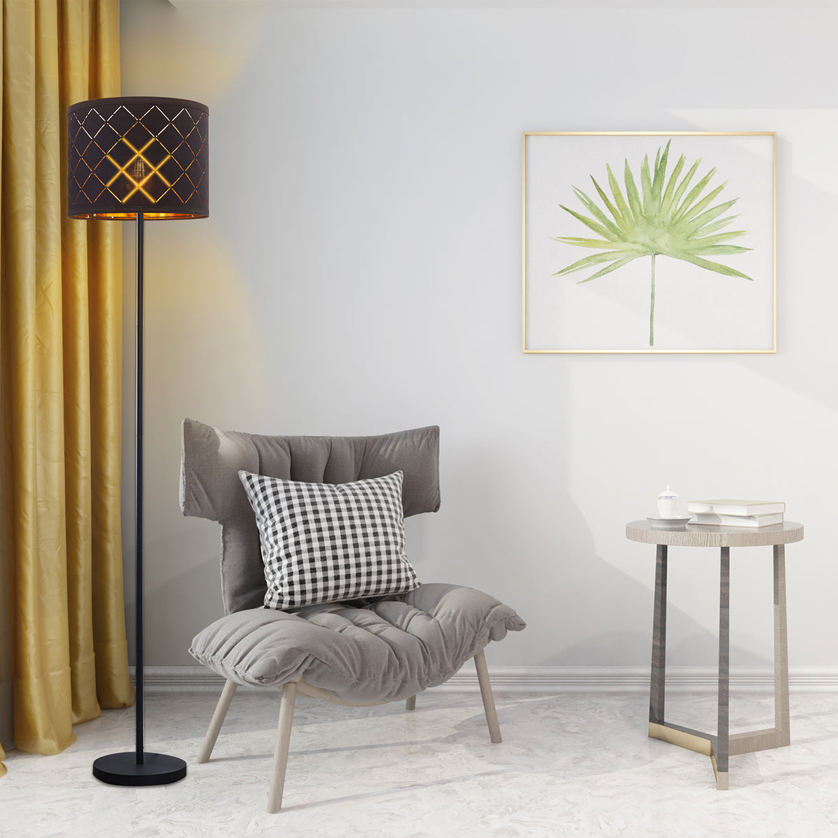 NATYSWAN Drum Lampshades Set of 2, Fabric Lampshades for Table Lamps Floor Lamps, 13" Top x 11" Bottom x 10" High, Lamp Shade Harp Holder Included