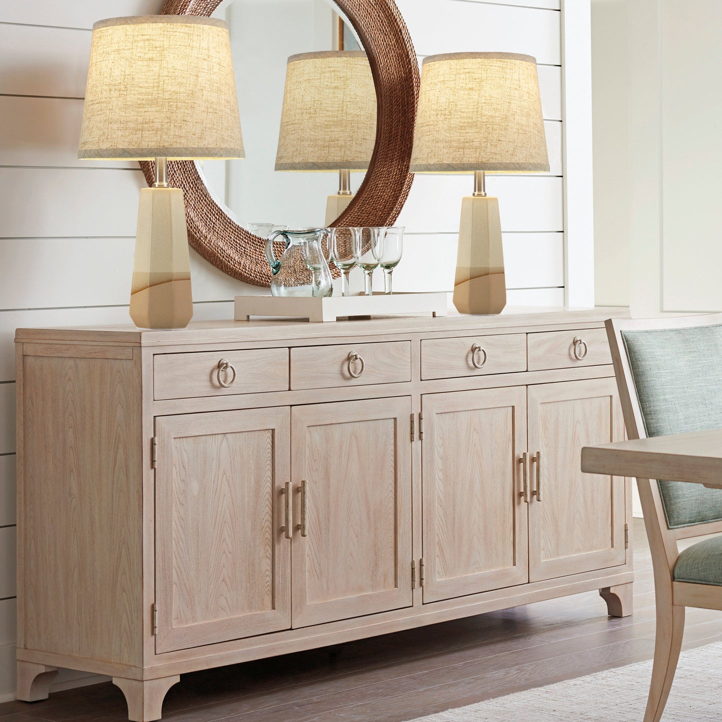 NATYSWAN 20.2" Ceramic Table Lamp Set of 2, Beside Lamps Nightstand Lamp Bedroom Lamp Modern Table Lamp for Living Room, Bedroom & Office Rocker Swtich LED Bulbs Included