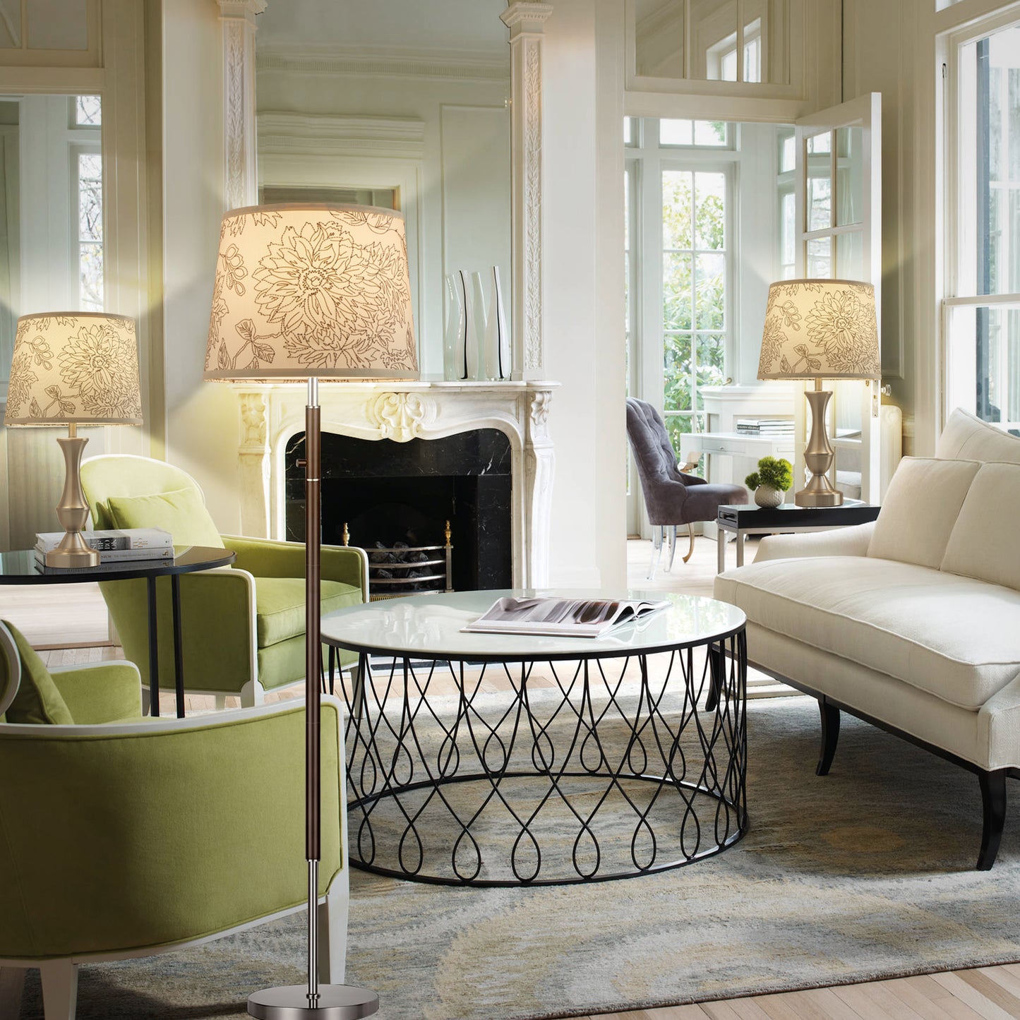 NATYSWAN Drum Lampshades Set of 2, Fabric Lampshades for Table Lamps Floor Lamps, 13" Top x 11" Bottom x 10" High, Lamp Shade Harp Holder Included