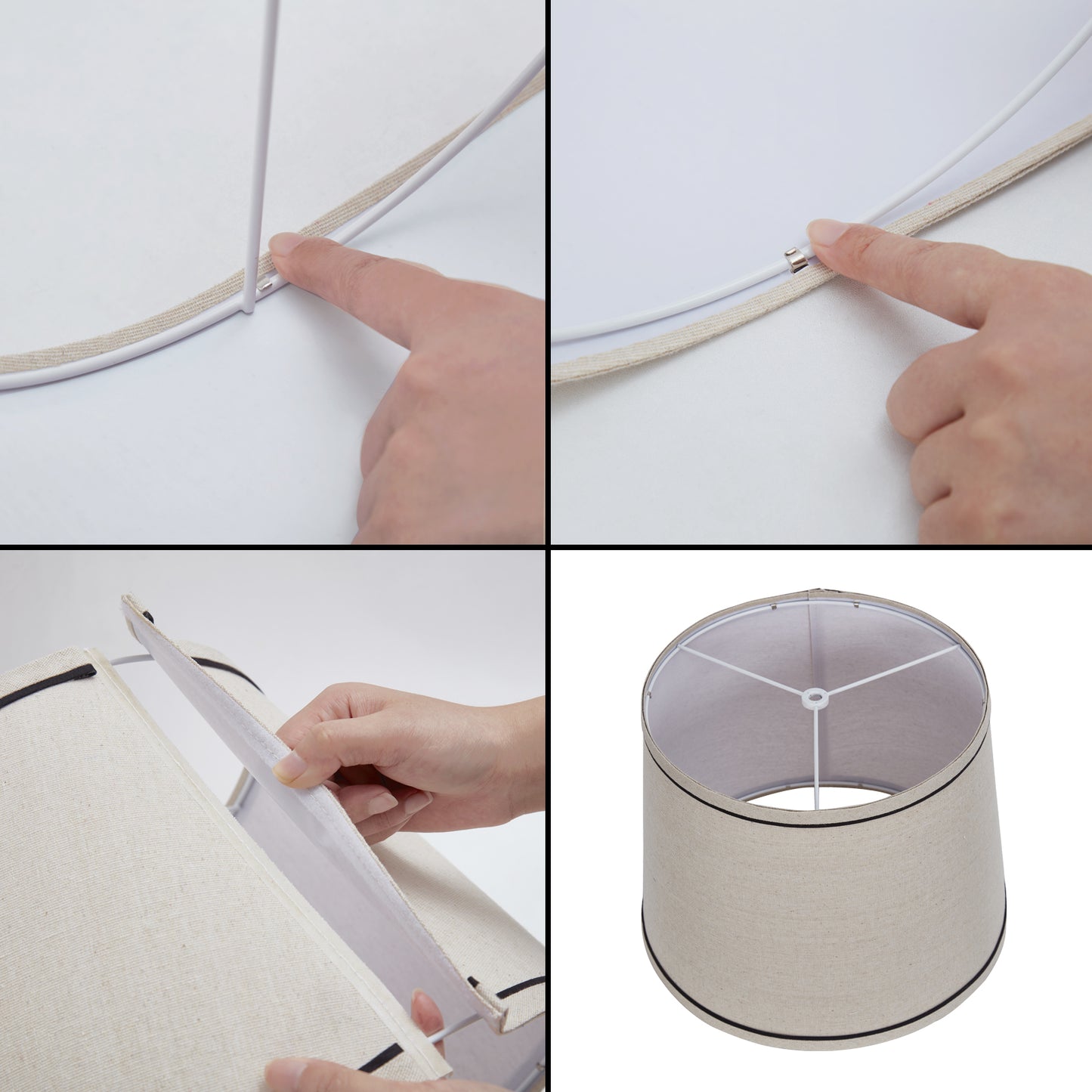 NATYSWAN Drum Lampshades Set of 2, Fabric Lampshades for Table Lamps Floor Lamps, 13" Top x 11" Bottom x 10" High, Lamp Shade Harp Holder Included