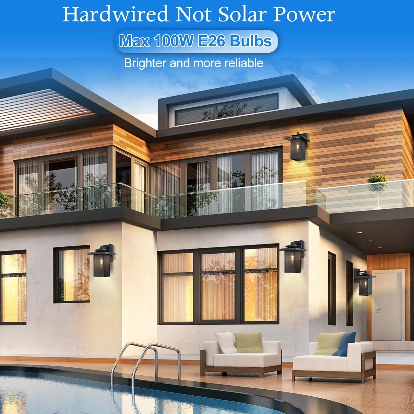 NATYSWAN Outdoor Wall Light, Exterior Light Fixture Waterproof Anti-Rust Porch Sconces Wall Mounted Lighting, Modern Wall Sconce for House Garage