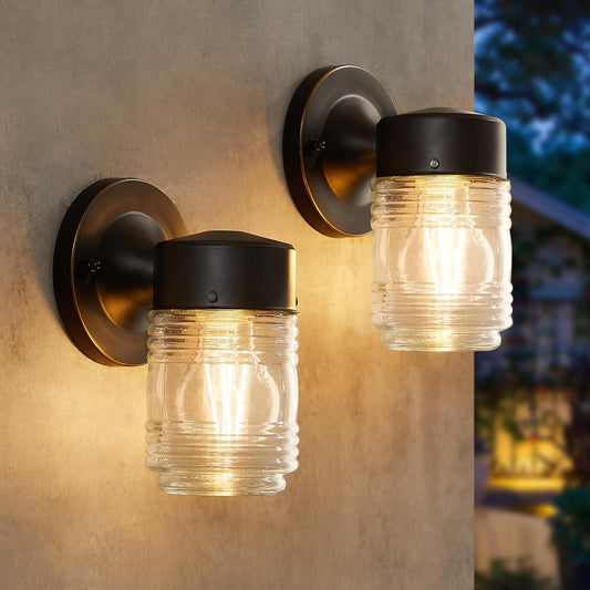NATYSWAN Outdoor Lights Fixtures Wall Sconce, Black Porch Lights,Dusk to Dawn Outdoor Wall Lighting for House Patio Garage Front Door ,2 Pack