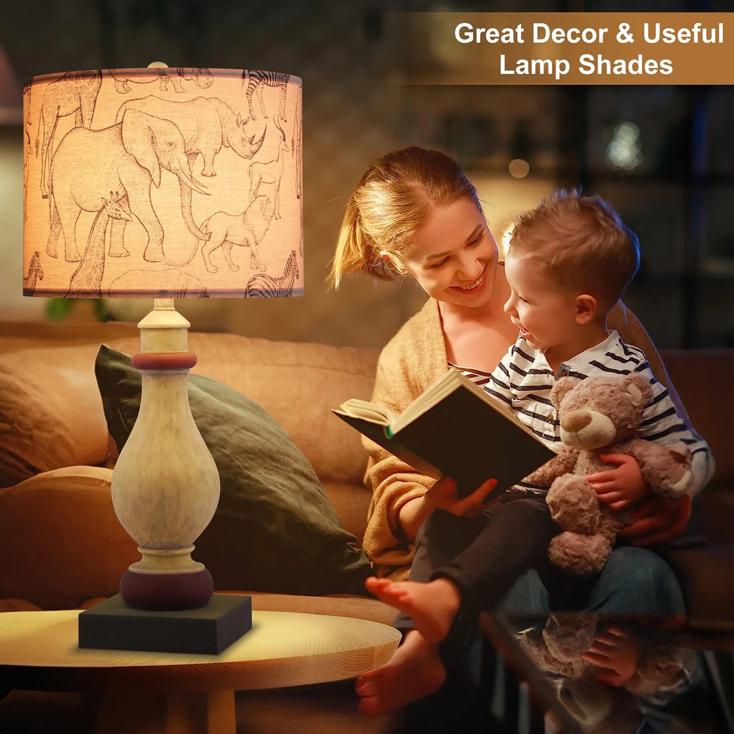 NATYSWAN White Lamp Shade, Large Drum Lampshade , Replacement Lamp Shade Natural Linen Hand Crafted for Table Lamps Floor Lamps, Easy Assembly Required