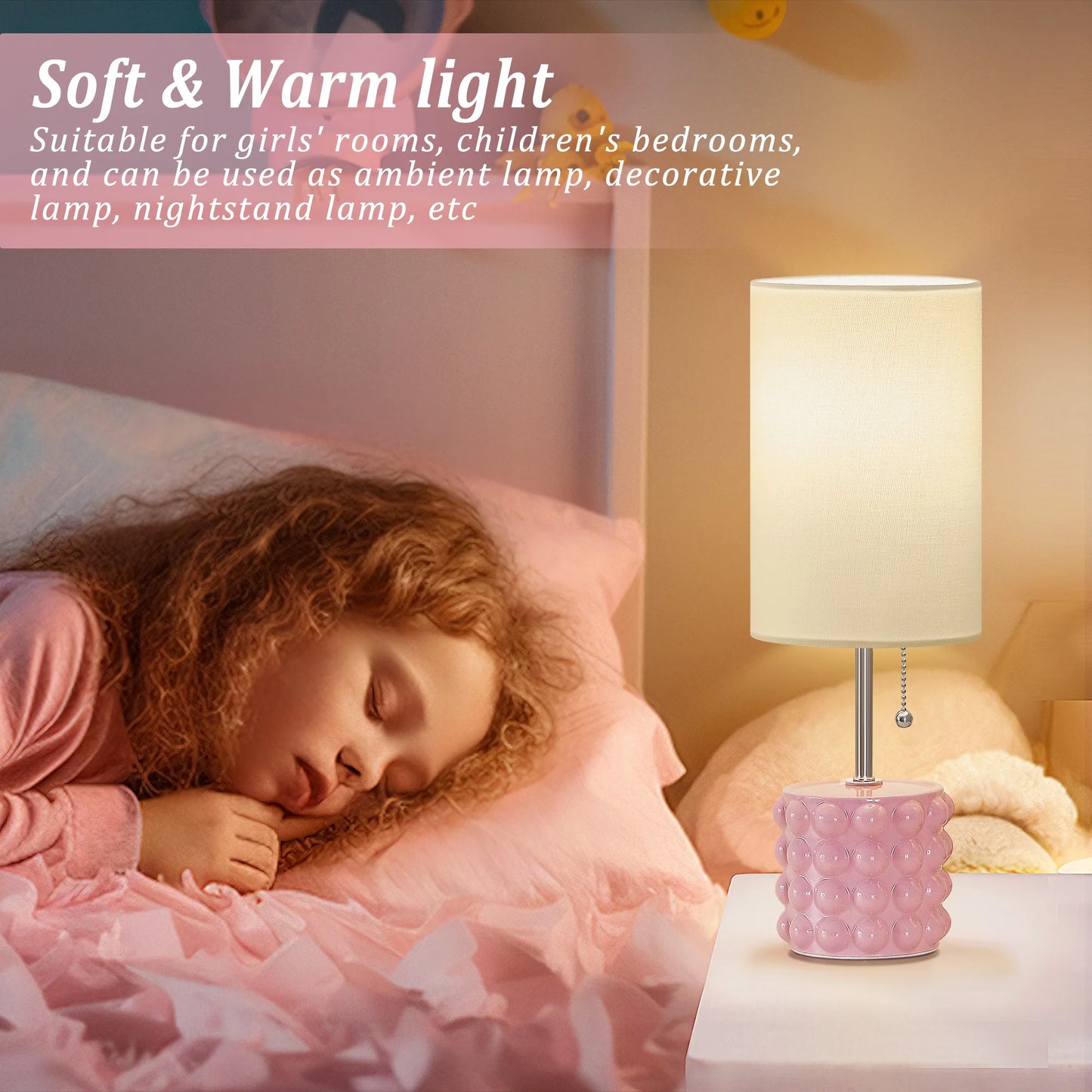 NATYSWAN Ceramic Table Lamp set of 2 for Living Room,3 Way Dimmable Nightstand Reading Lamp with White Linen Shade for Bedrooms Office