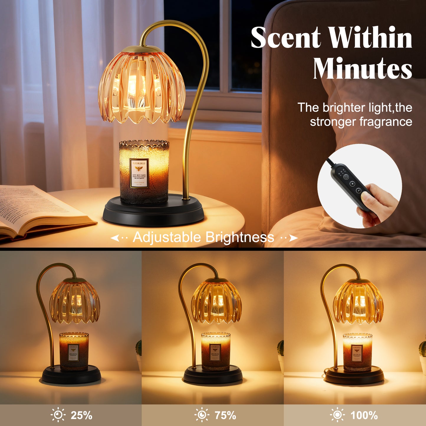 NATYSWAN Candle Warmer Lamp with Timer, Dimmable Lamp for Jar Candles, Ideal Gift for House Warming, Elegant Home Decoration, Pink Candle Warming Lamp, 2 Bulbs Included