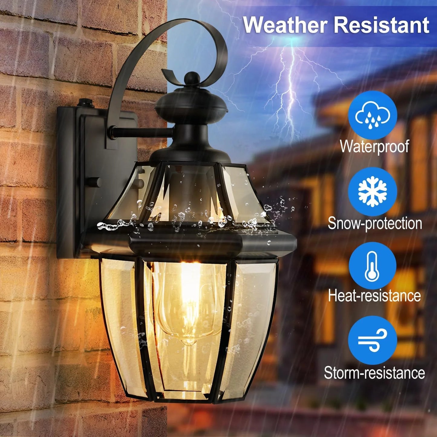 NATYSWAN Outdoor Wall Light, Exterior Light Fixture Waterproof Anti-Rust Porch Sconces Wall Mounted Lighting, Modern Wall Sconce for House Garage