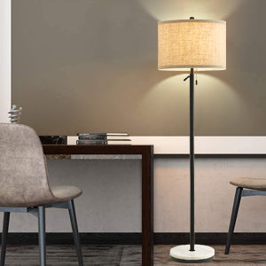 NATYSWAN Modern Floor Lamp for Living Room, Adjustable Height Standing Lamp with Marble Base Tall Lamp with Pull Chain Switch Floor Lamps for Living Room, Bedroom & Office Bulbs Not Included