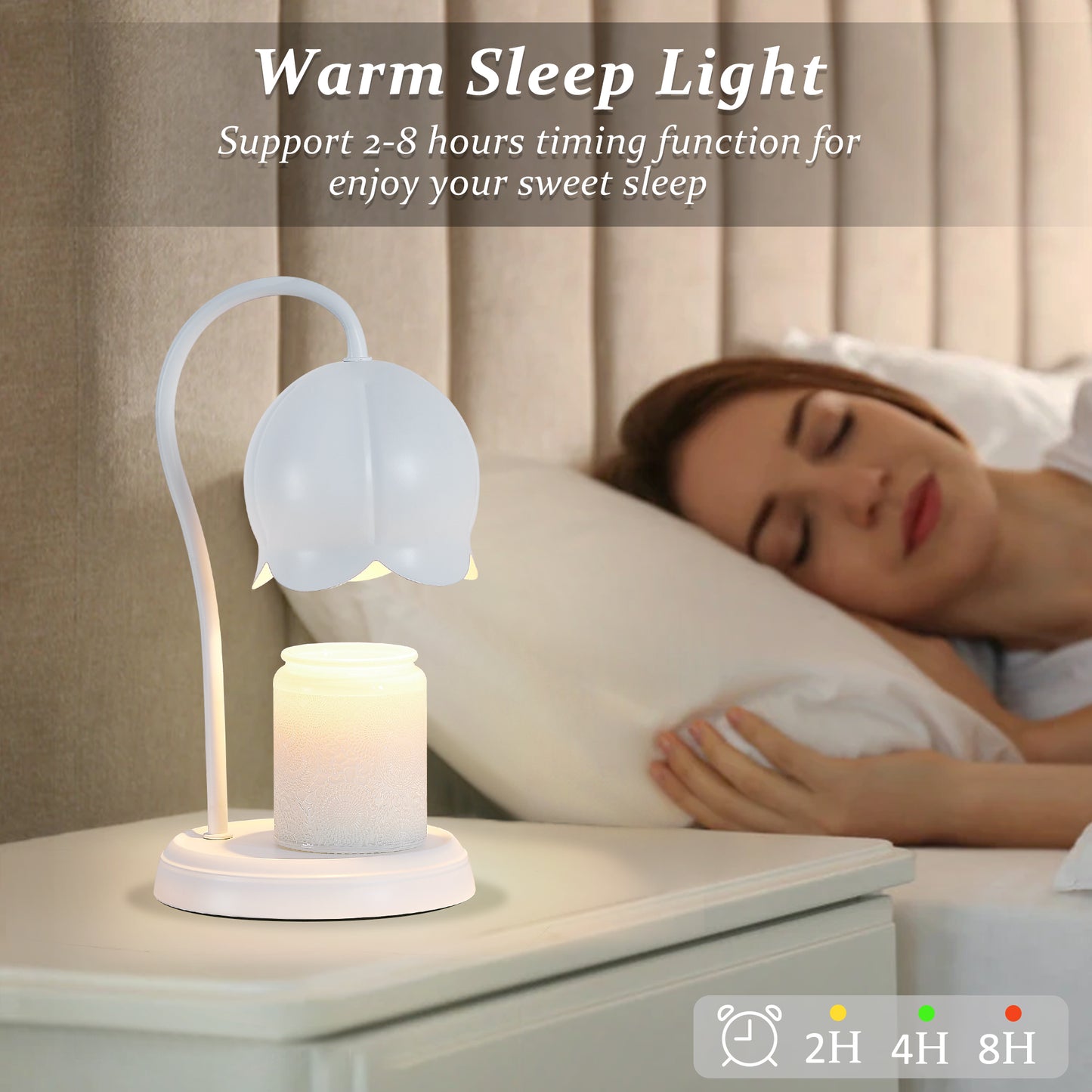 NATYSWAN Candle Warmer Lamp with Timer, Dimmable Lamp for Jar Candles, Ideal Gift for House Warming, Elegant Home Decoration, Pink Candle Warming Lamp, 2 Bulbs Included