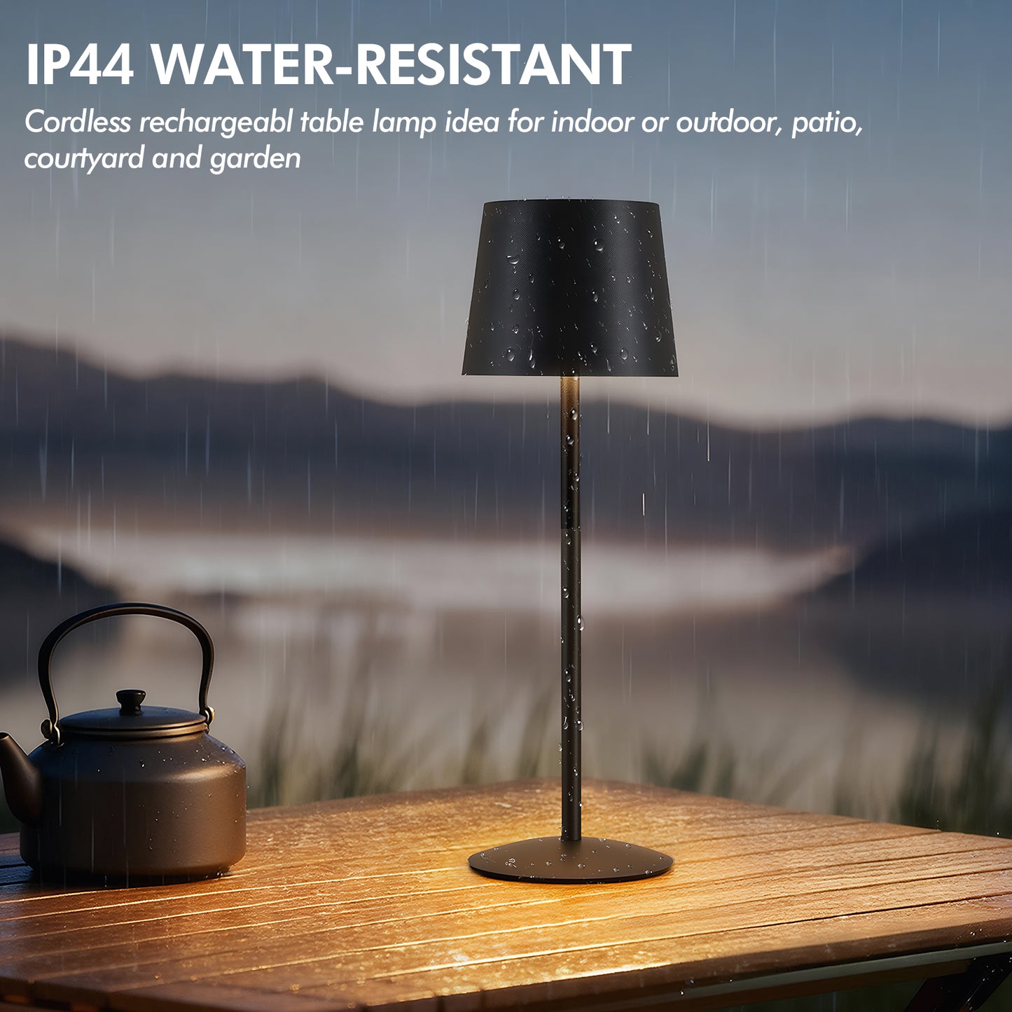 NATYSWAN Modern  LED Desk Lamps 2-Pack, Adjustable Height, Touch Dimmable, Rechargeable 4000mAh Battery, USB-C Charging, Metal Accent Light for Bedroom, Nursery, Home Office, Party Decor
