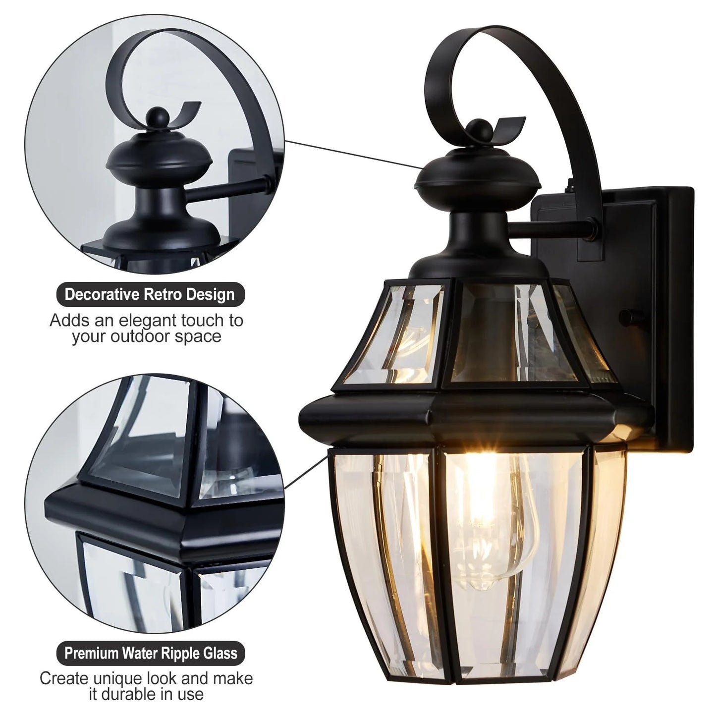 NATYSWAN Outdoor Wall Light, Exterior Light Fixture Waterproof Anti-Rust Porch Sconces Wall Mounted Lighting, Modern Wall Sconce for House Garage