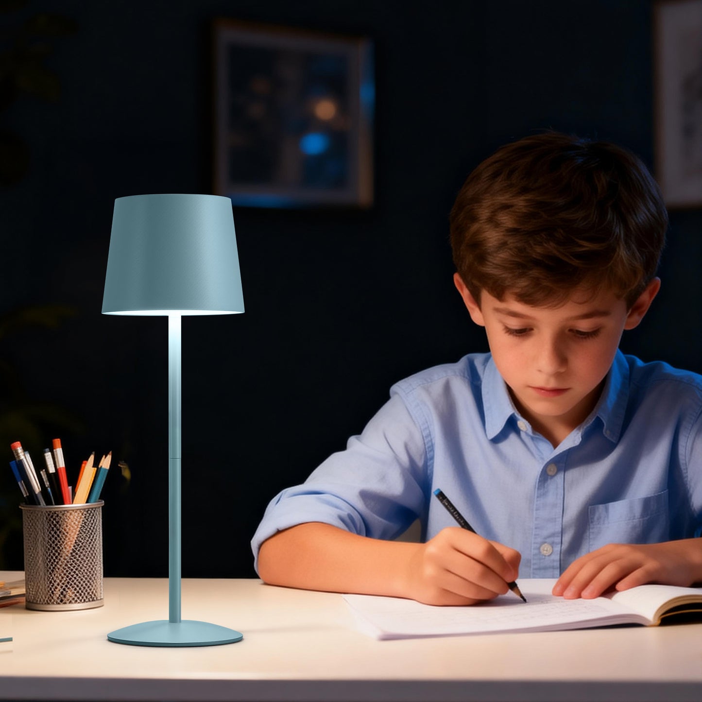 NATYSWAN Modern  LED Desk Lamps 2-Pack, Adjustable Height, Touch Dimmable, Rechargeable 4000mAh Battery, USB-C Charging, Metal Accent Light for Bedroom, Nursery, Home Office, Party Decor