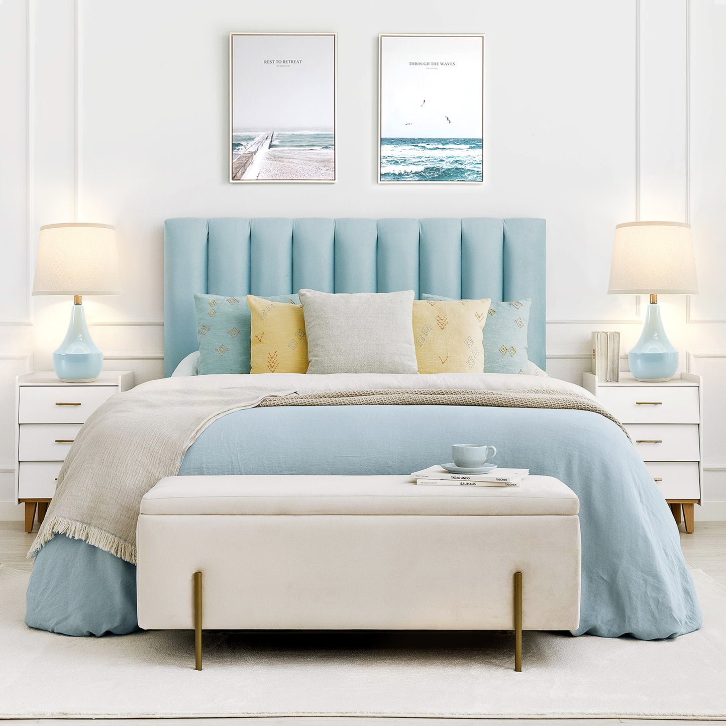 NATYSWAN Pink Table Lamp Set of 2, Ceramic Table Lamp Classic Beside Lamps Nightstand Lamp Modern Table Lamp for Living Room, Bedroom Office, Rocker Swtich (LED Bulbs Included)