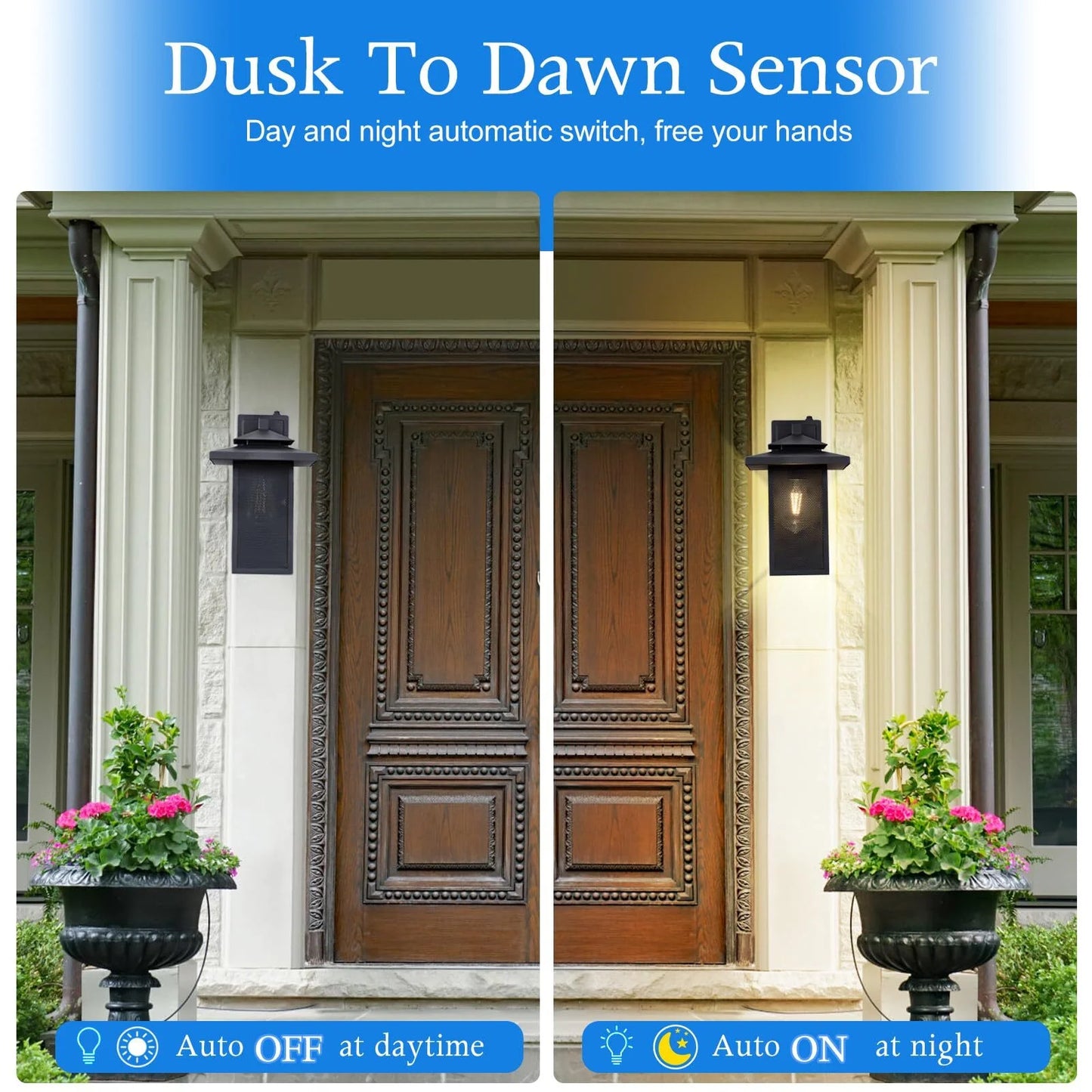 NATYSWAN Outdoor Wall Light, Exterior Light Fixture Waterproof Anti-Rust Porch Sconces Wall Mounted Lighting, Modern Wall Sconce for House Garage