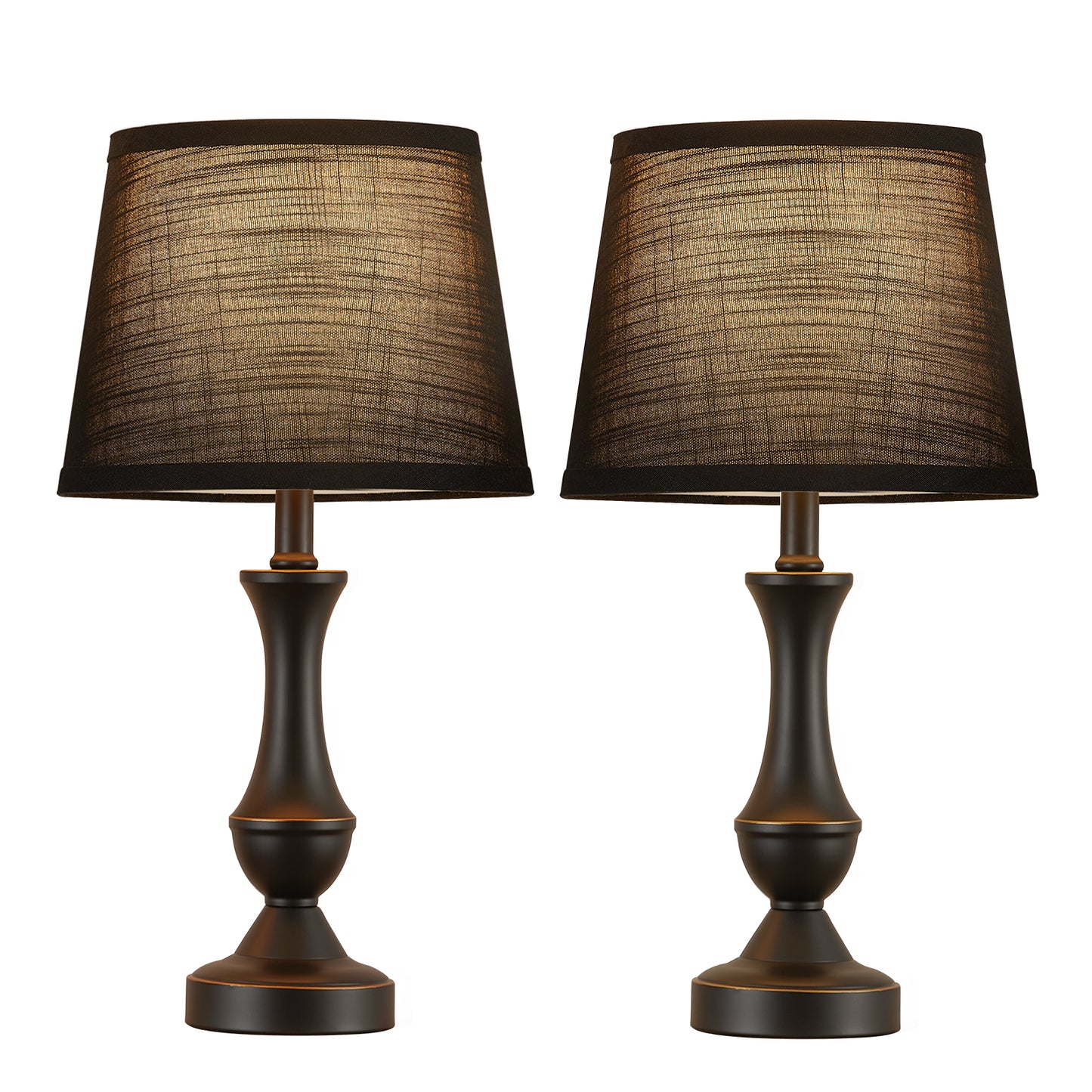Natyswan Touch Lamps for Bedrooms Set of 2, Bedside Lamp with Dual USB Charging Ports, 3 Way Dimmable Nightstand Lamps with Premium Linen Fabric Lampshade for Bedroom, Living Room (Bulb Included)