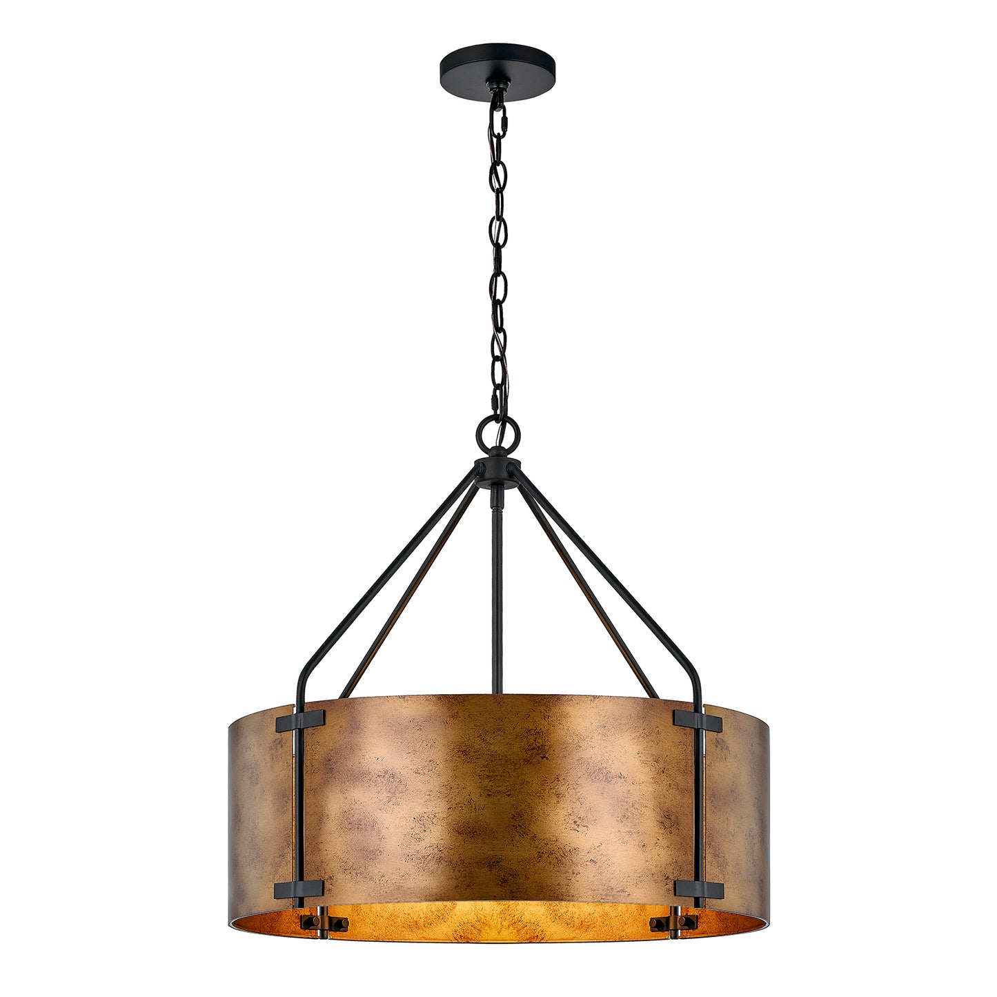 NATYSWAN 22 inch Industrial Cage Ceiling Light with 4 Lights (Bulbs Not Included), E27 Base Max 100W Each, Dual USB-A & C Charging Ports, 60 Inch Chain, for Kitchen, Dining Room, Farmhouse Indoor