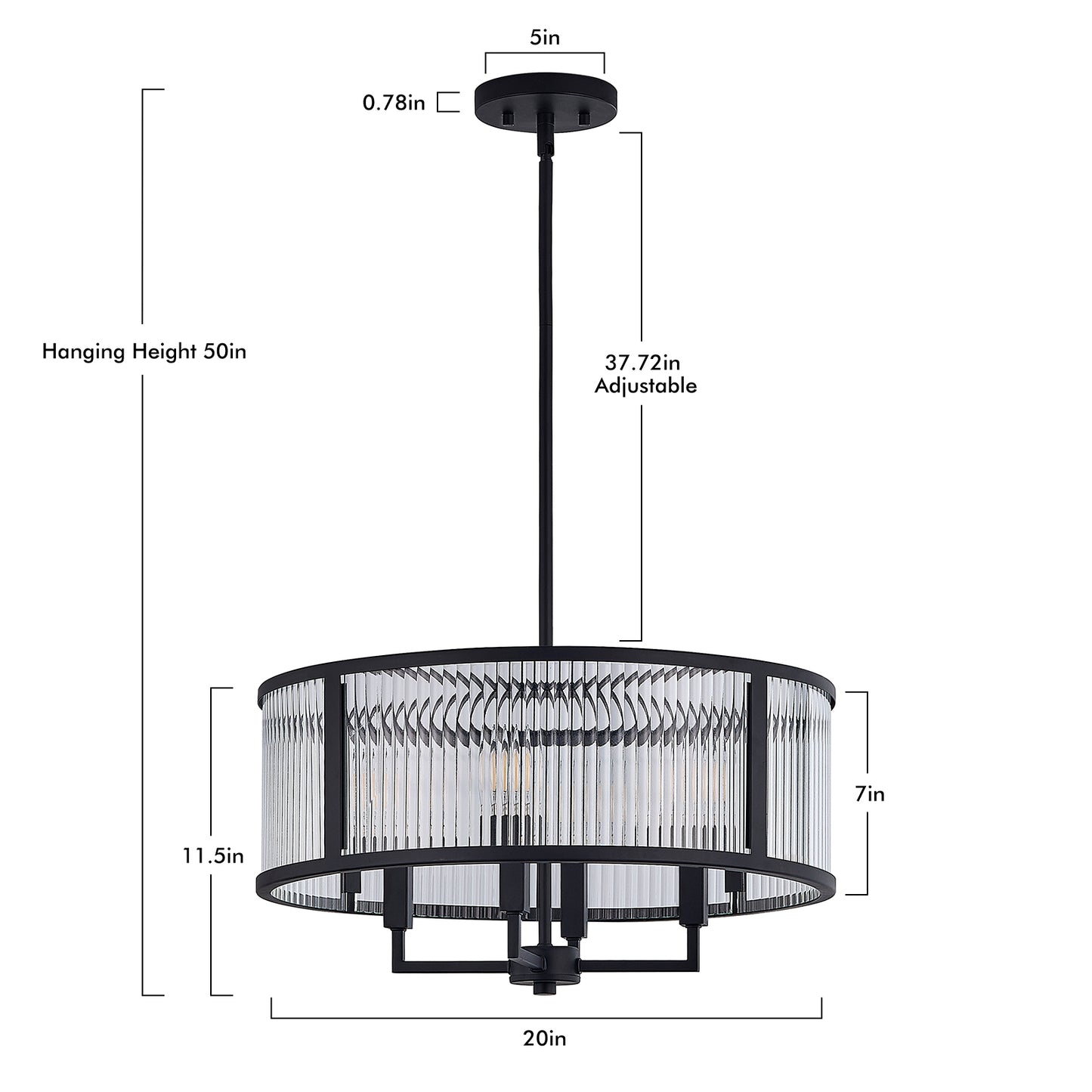 NATYSWAN Modern Glass Ceiling Light with 4 Lights (Bulbs Not Included), E12 Base Max 60W, Dual USB-A & C Charging Ports, for Hallway, Kitchen, Bedroom Indoor Use