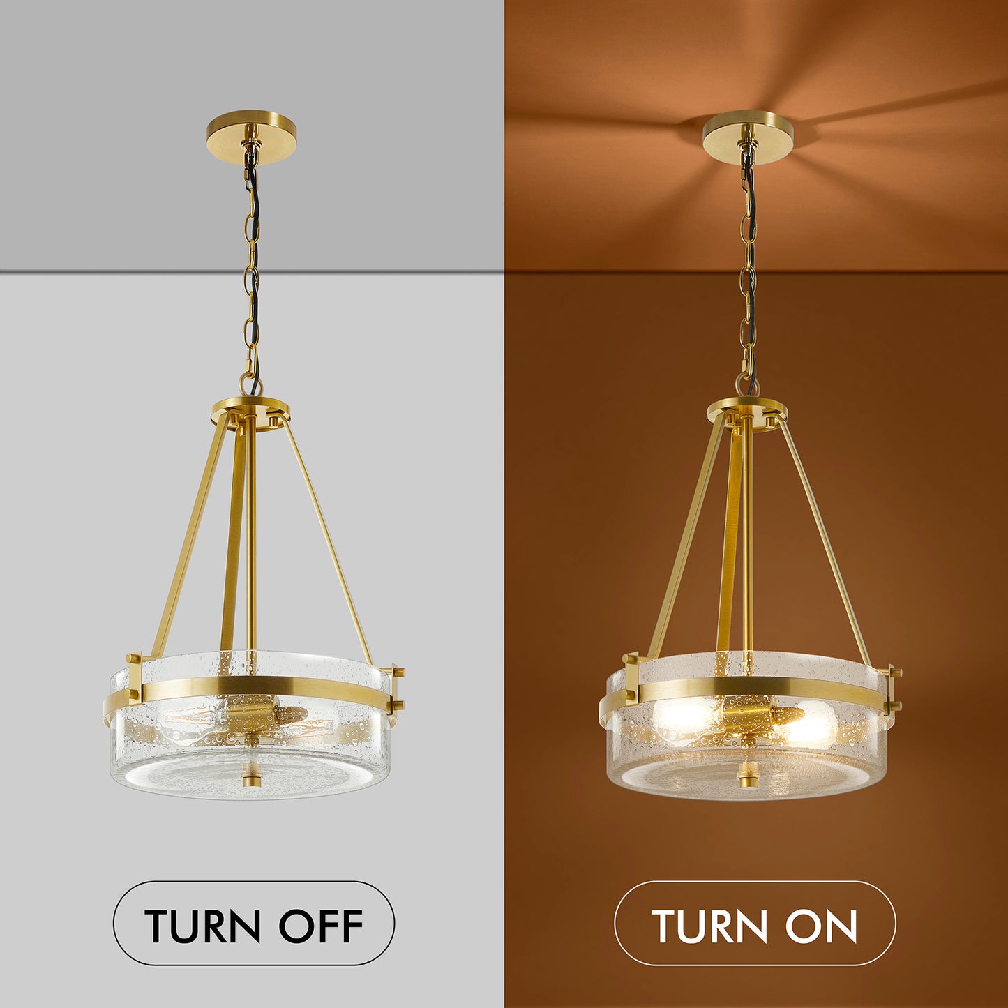 NATYSWAN Vintage Industrial Cage Chandelier with Glass Shade, 13.5 inch Wide E26 Socket Ceiling Light for Kitchen Island Dining Room（Bulb Not Included）