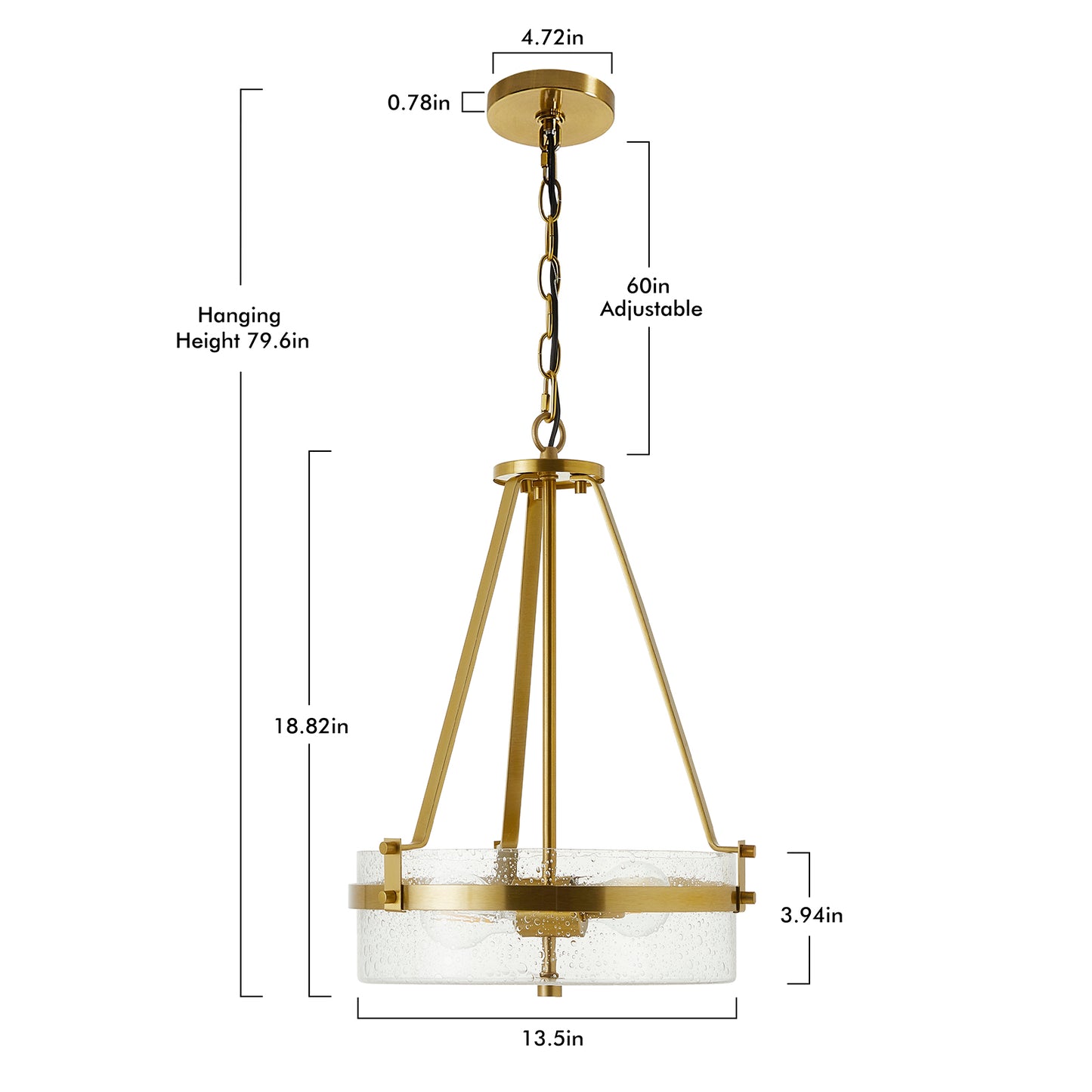 NATYSWAN Vintage Industrial Cage Chandelier with Glass Shade, 13.5 inch Wide E26 Socket Ceiling Light for Kitchen Island Dining Room（Bulb Not Included）