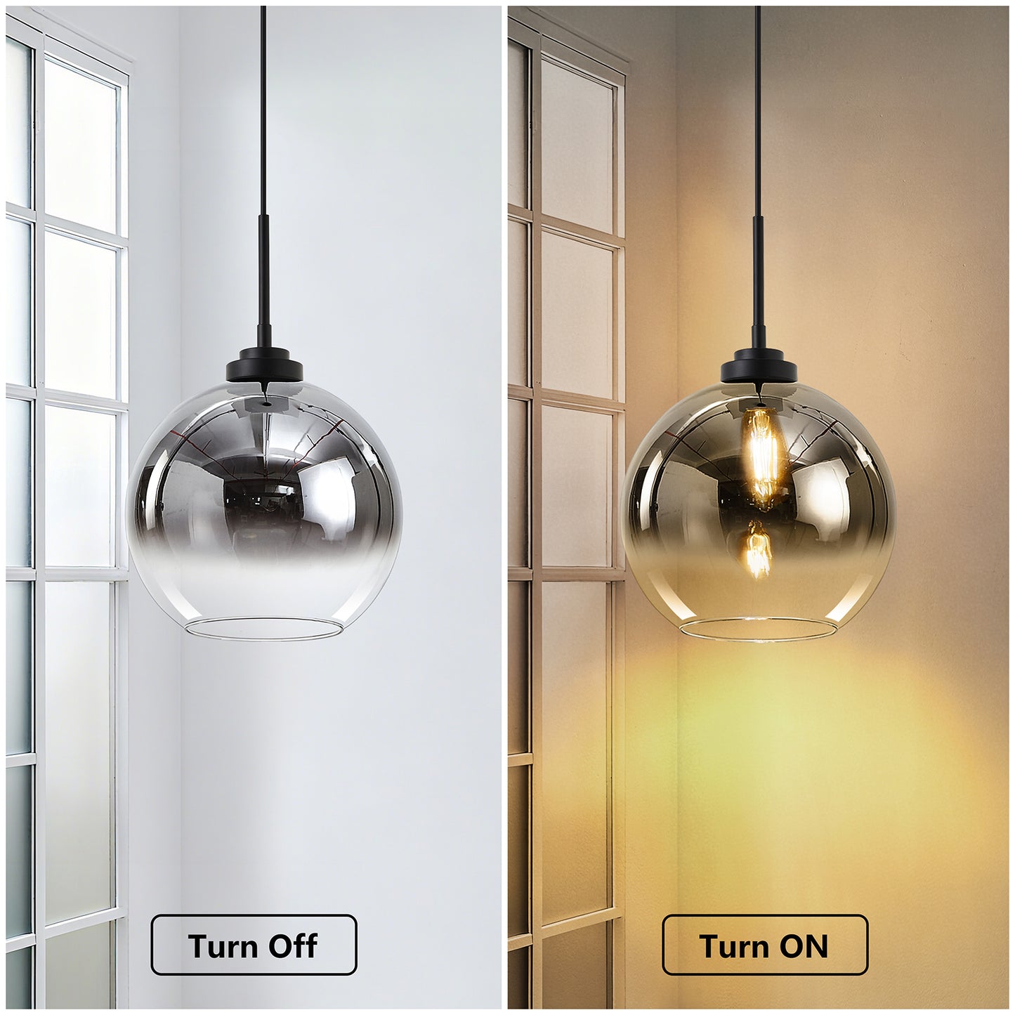 NATYSWAN Single-Light Vintage Mini Chandelier with Glass Shade, E26 Socket Flush Mount Ceiling Light for Hallway, Bedroom, Entryway, 60W Max（Bulb Not Included）