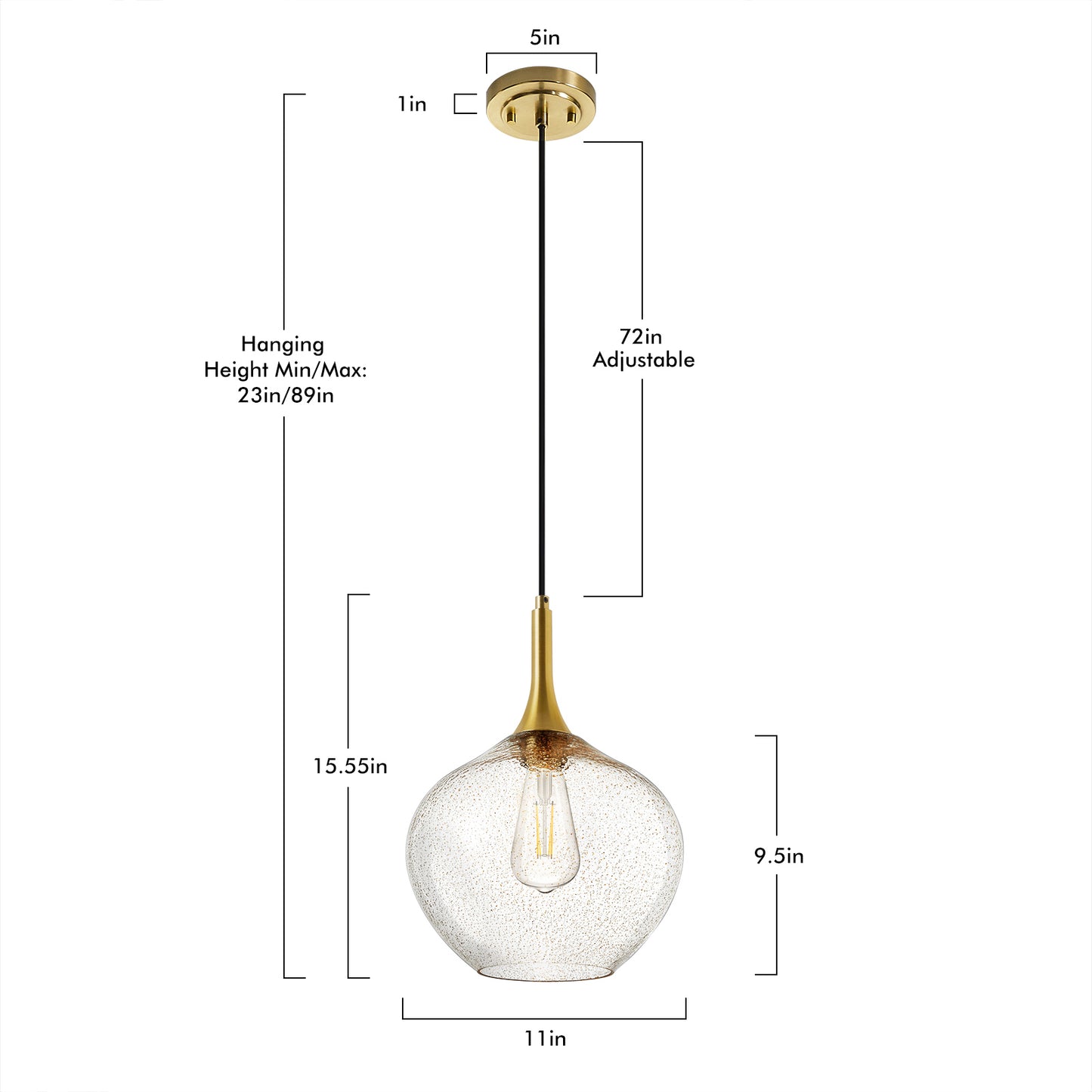 NATYSWAN Vintage Single-Light Chandelier with Glass Shade, E27 Socket Flush Mount Ceiling Light for Bedroom, Hallway, Entryway, 11 inch Wide（Bulb Not Included）