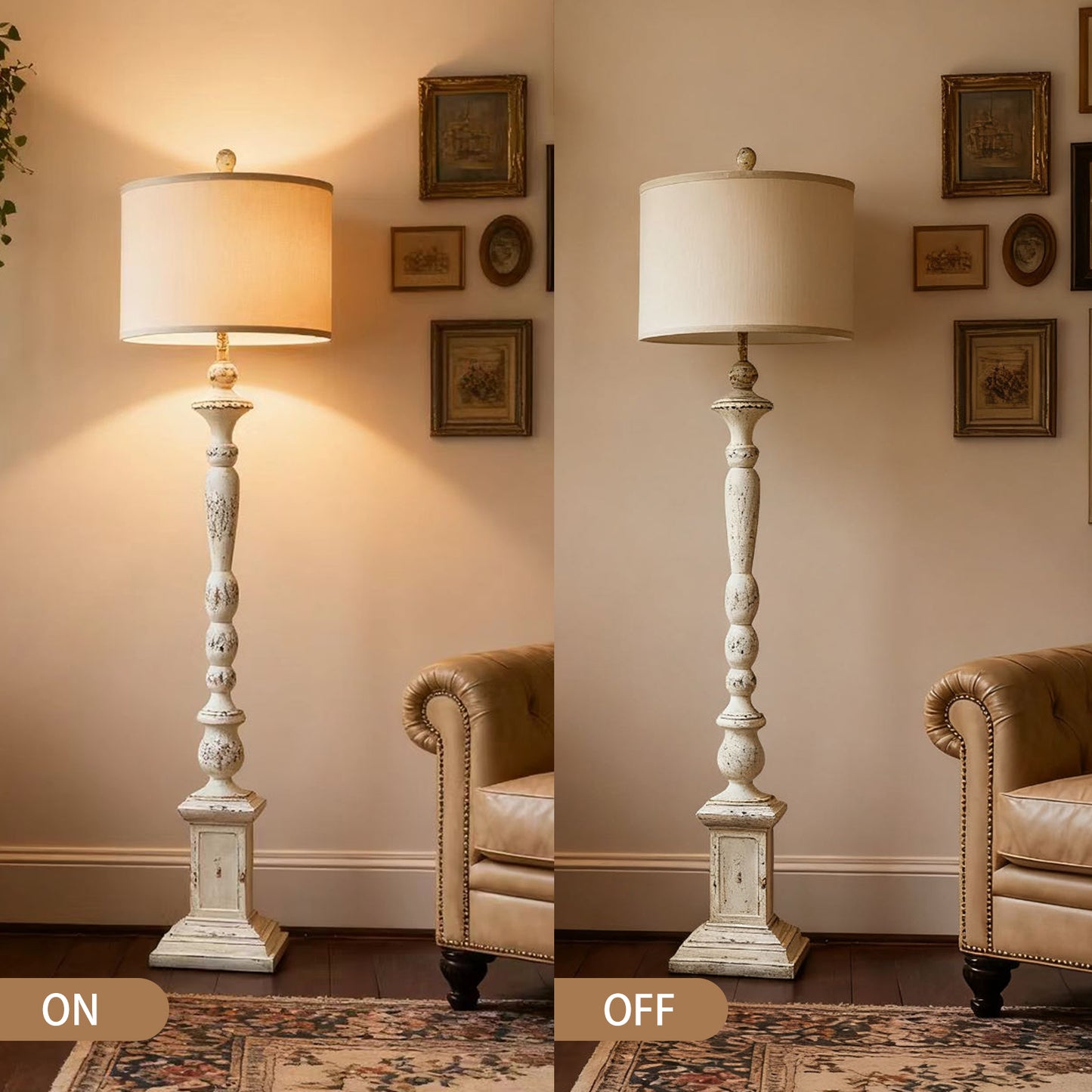 NATYSWAN modern minimalist floor lamp, 64.5" Tall Standing Lamps,Linen Lampshade,Standing Lamps for Living Room, Bedroom, Dresser,Office