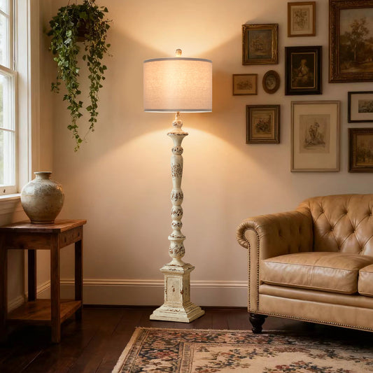 NATYSWAN modern minimalist floor lamp, 64.5" Tall Standing Lamps,Linen Lampshade,Standing Lamps for Living Room, Bedroom, Dresser,Office