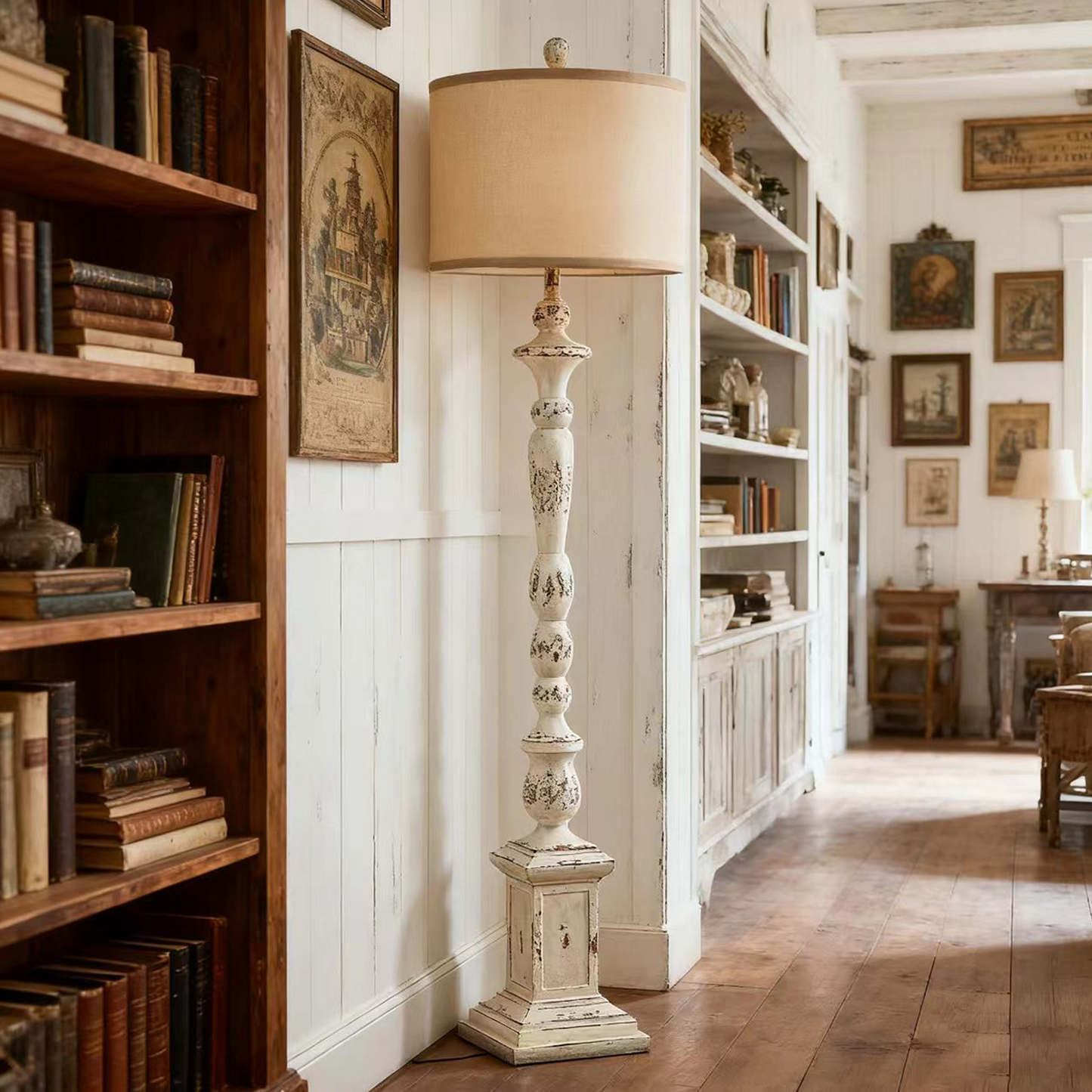 NATYSWAN modern minimalist floor lamp, 64.5" Tall Standing Lamps,Linen Lampshade,Standing Lamps for Living Room, Bedroom, Dresser,Office