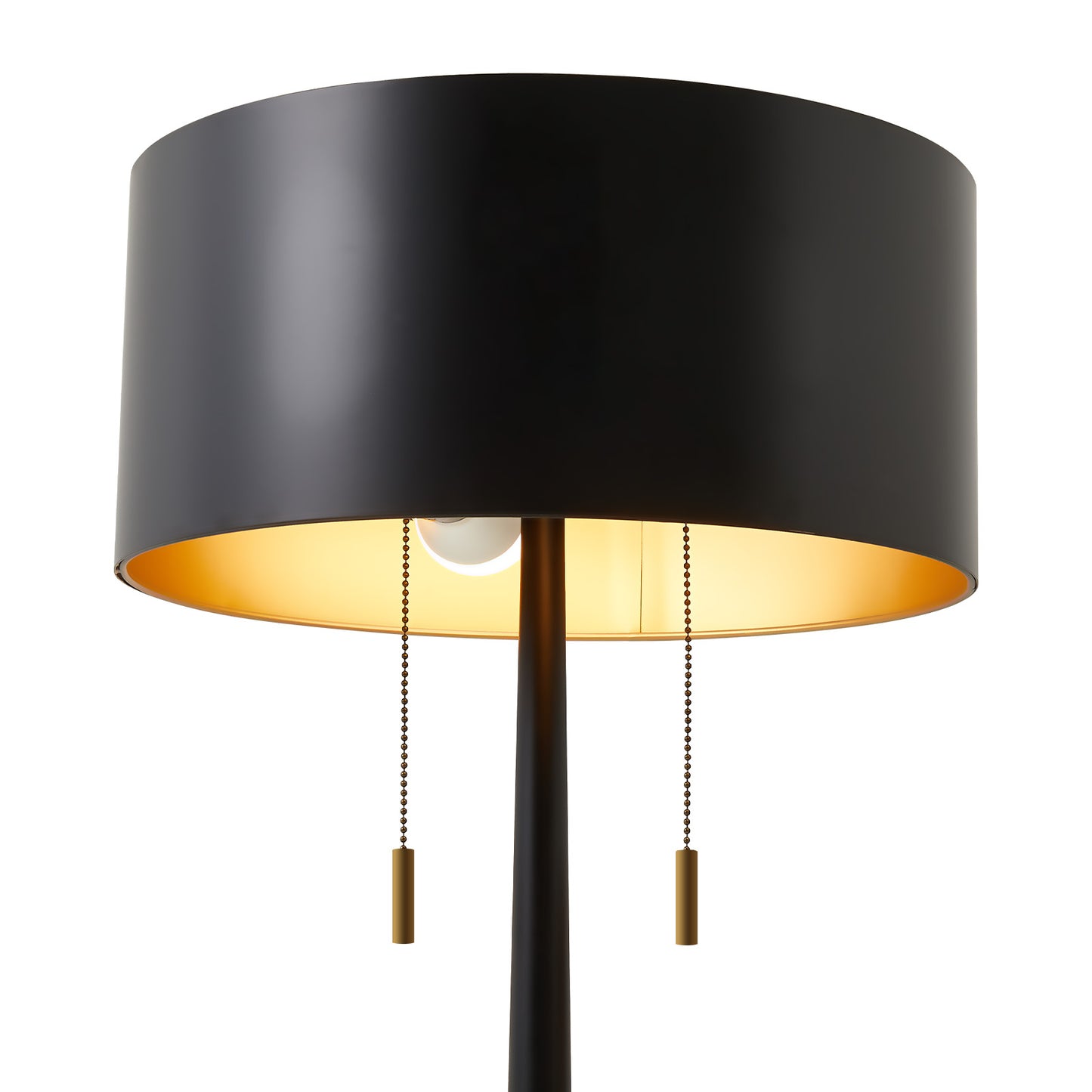 NATYSWAN Modern Black Floor Lamp with Pull Chain Switch, 60-inch Tall Stand Lamp for Living Room & Bedroom, Easy Assembly, Max 100W（Not Included Bulb）