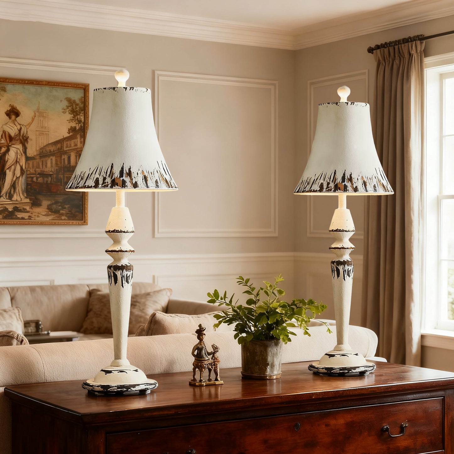 NATYSWAN Modern 32-inch Table Lamp, Includes 9W LED Bulb, Rotary Switch for Bedroom, Office, Living Room