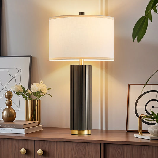 NATYSWAN 28-inch Industrial Metal Table Lamp with Rotary Switch, Vintage Style for Desk, Living Room, and Bedroom（Bulb Not Included）