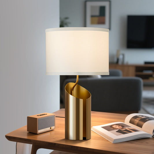 NATYSWAN 21.8-inch Compact Table Lamp with On/Off Switch, Industrial Metal Design for Desk, Office, or Bedroom（Not Included Bulb）