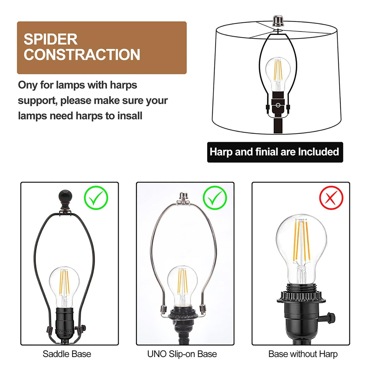 NATYSWAN Drum Lampshades Set of 2, Fabric Lampshades for Table Lamps Floor Lamps, 13" Top x 11" Bottom x 10" High, Lamp Shade Harp Holder Included